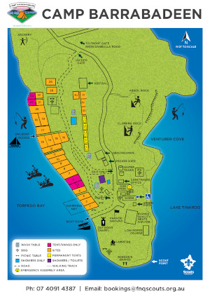 Camp Barrabadeen Site Map